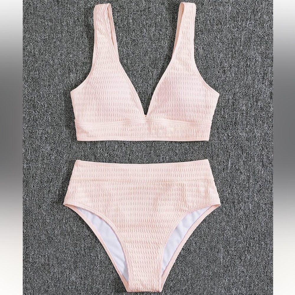 Light pink Textured Bikini Set NWOT